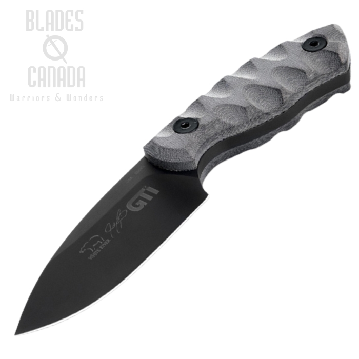 White River GTI 3 Fixed Blade Knife, CPM S35VN Black, Micarta Black/OD, WRGTI3-LBO-CBI